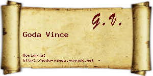 Goda Vince névjegykártya